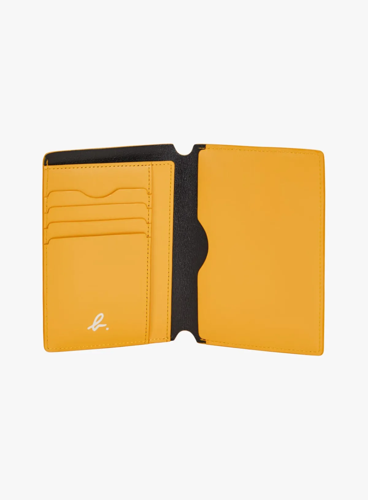 Black And Yellow Two-tone Leather Card Case<agnès b. Shop