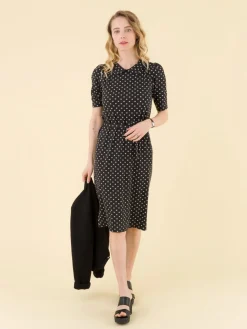 Black Andréa Printed Jersey Dress<agnès b. Shop