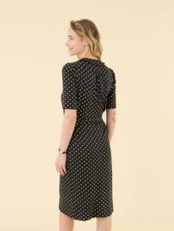 Black Andréa Printed Jersey Dress<agnès b. Shop