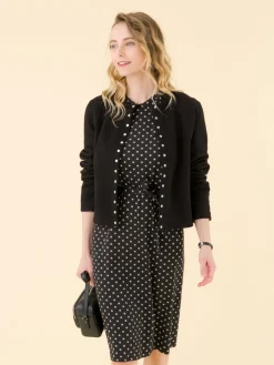 Black Andréa Printed Jersey Dress<agnès b. Shop