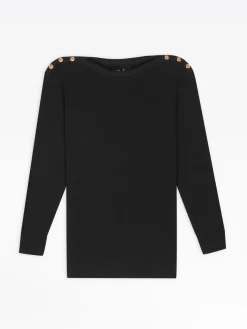 Black Badiane Sweater With Elbow-length Sleeves<agnès b. Shop