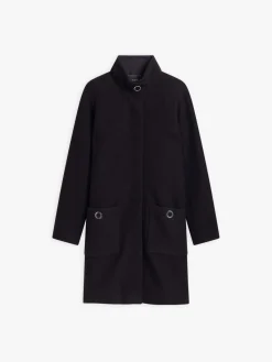 Black Boiled Wool Manaus Coat<agnès b. Cheap