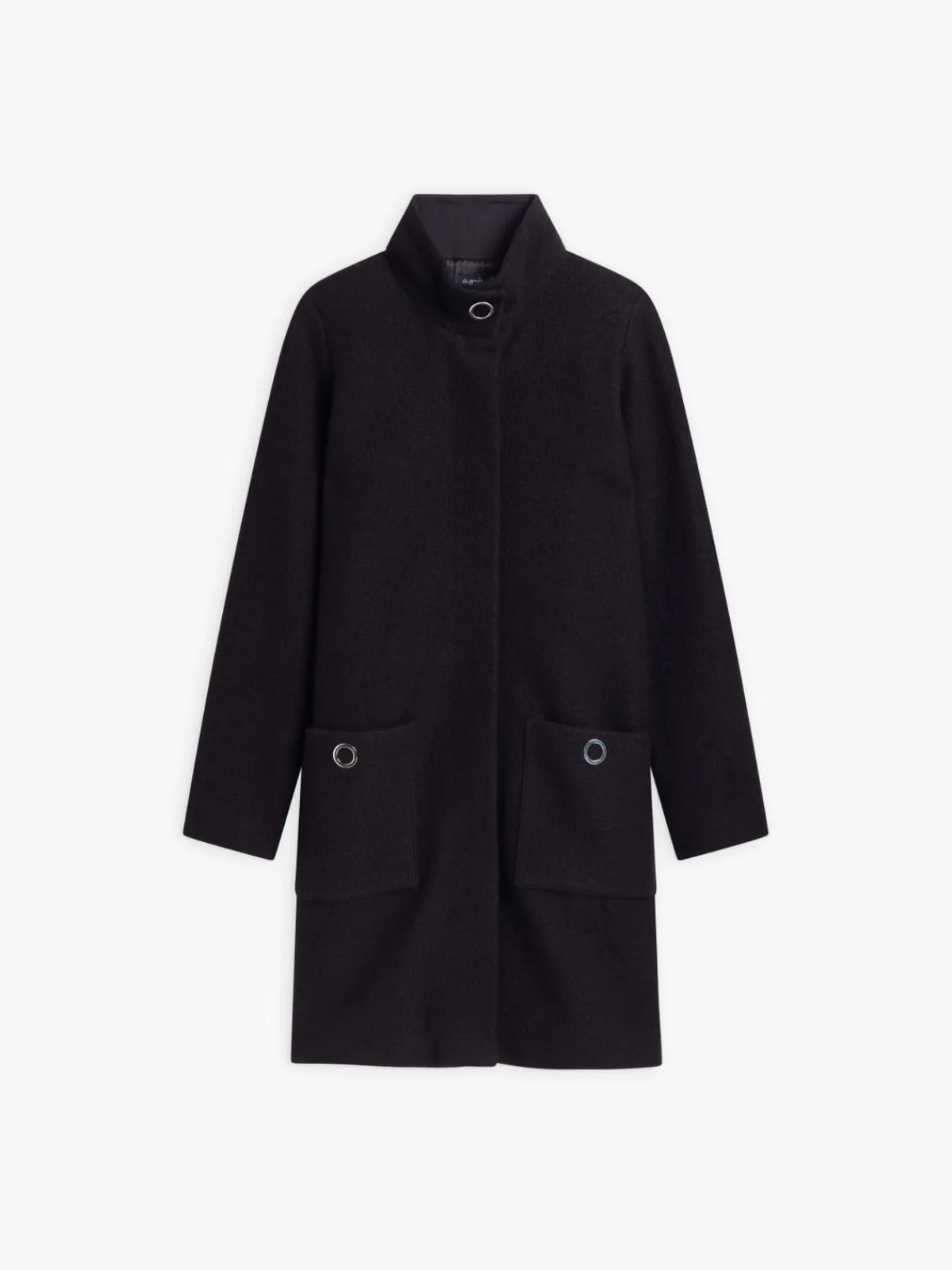 Black Boiled Wool Manaus Coat<agnès b. Cheap