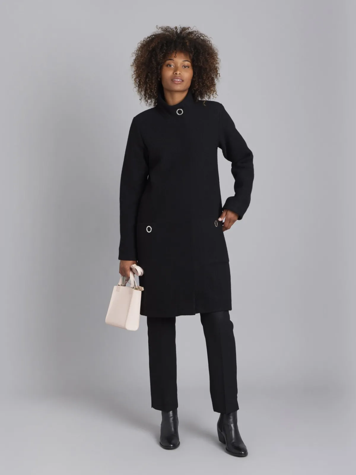 Black Boiled Wool Manaus Coat<agnès b. Cheap