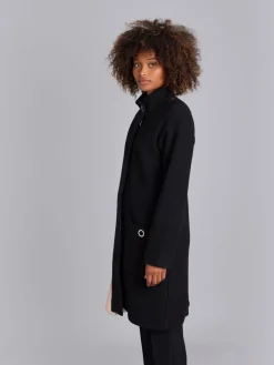 Black Boiled Wool Manaus Coat<agnès b. Cheap