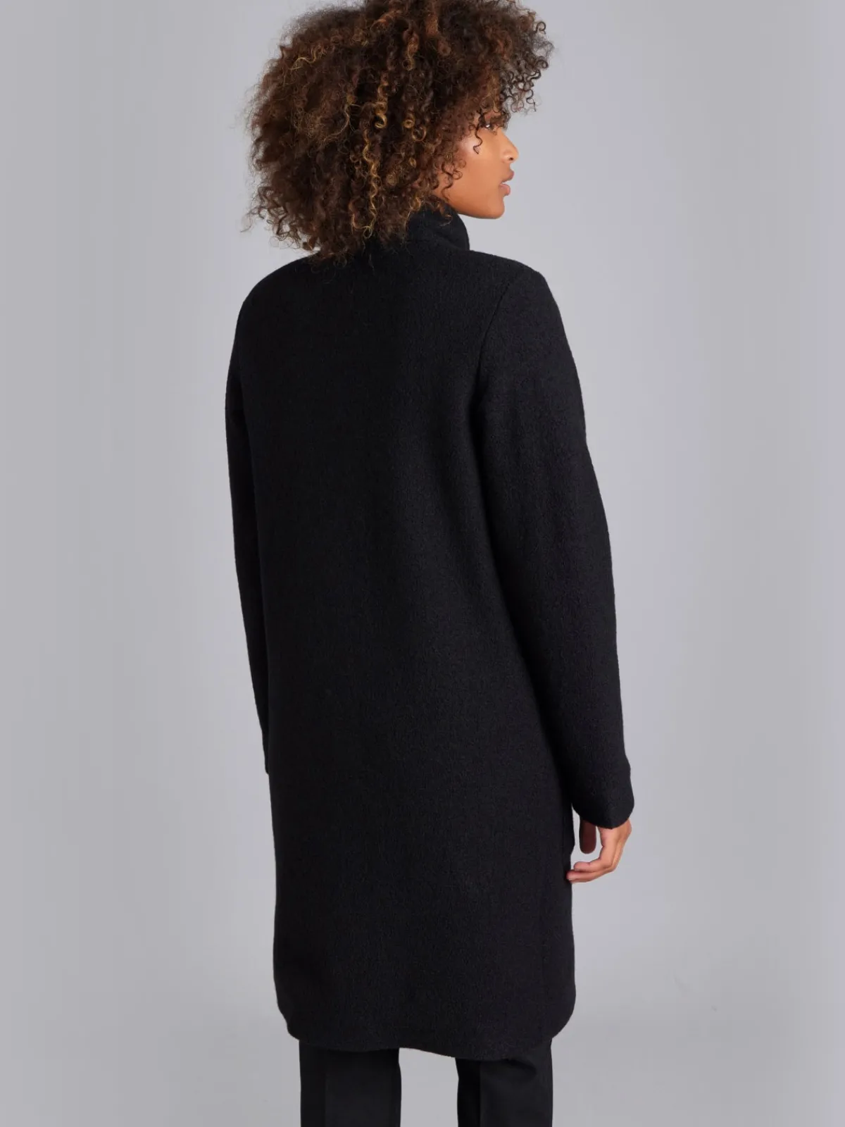 Black Boiled Wool Manaus Coat<agnès b. Cheap