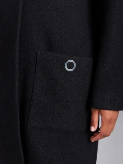 Black Boiled Wool Manaus Coat<agnès b. Cheap