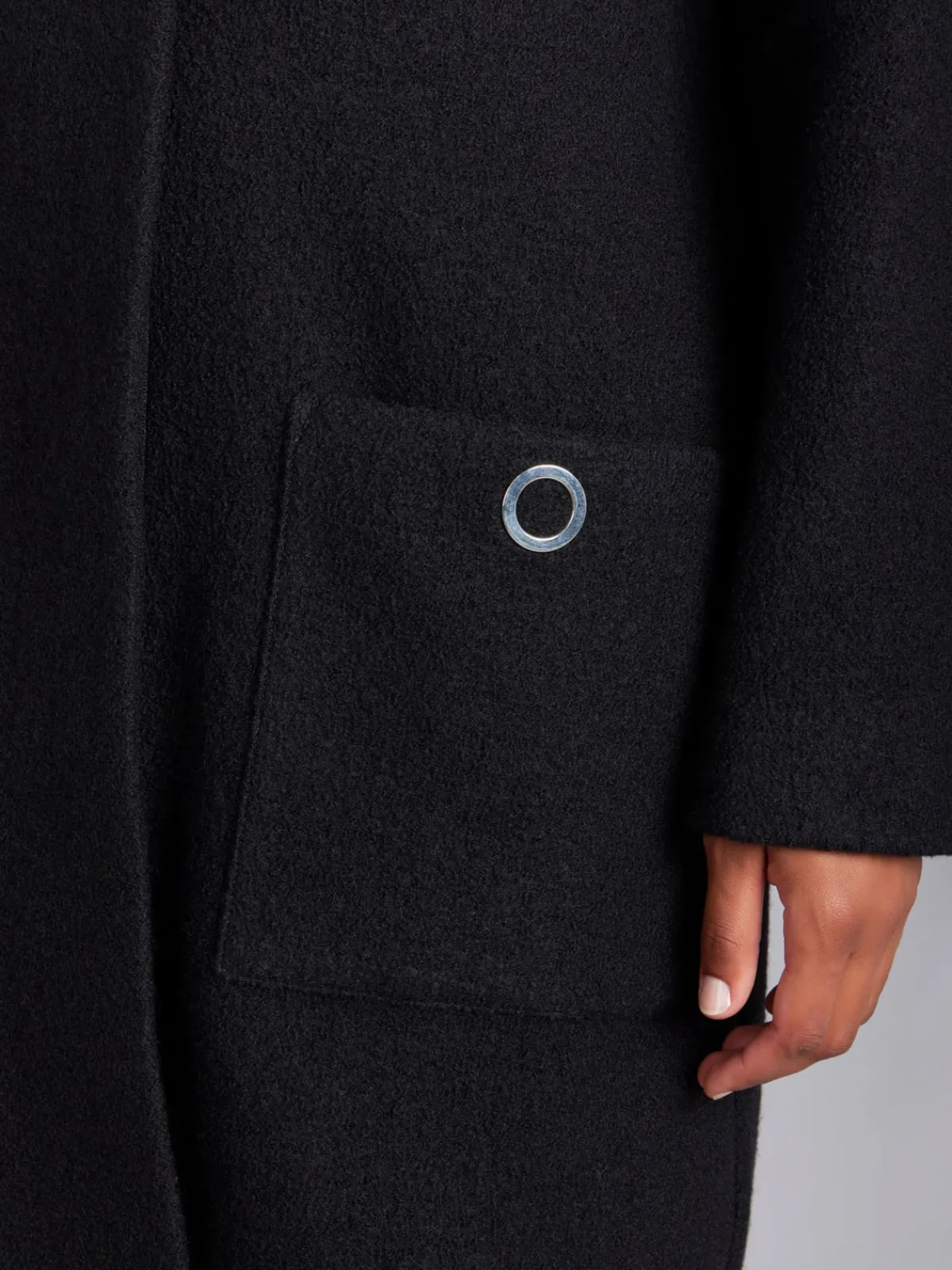 Black Boiled Wool Manaus Coat<agnès b. Cheap