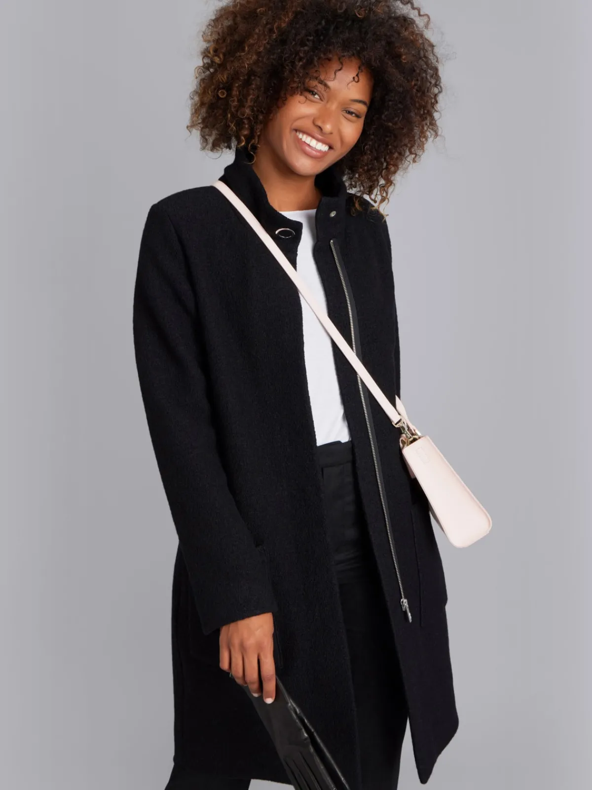 Black Boiled Wool Manaus Coat<agnès b. Cheap
