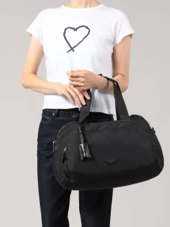 Black Boston Nylon Travel Bag<agnès b. Hot