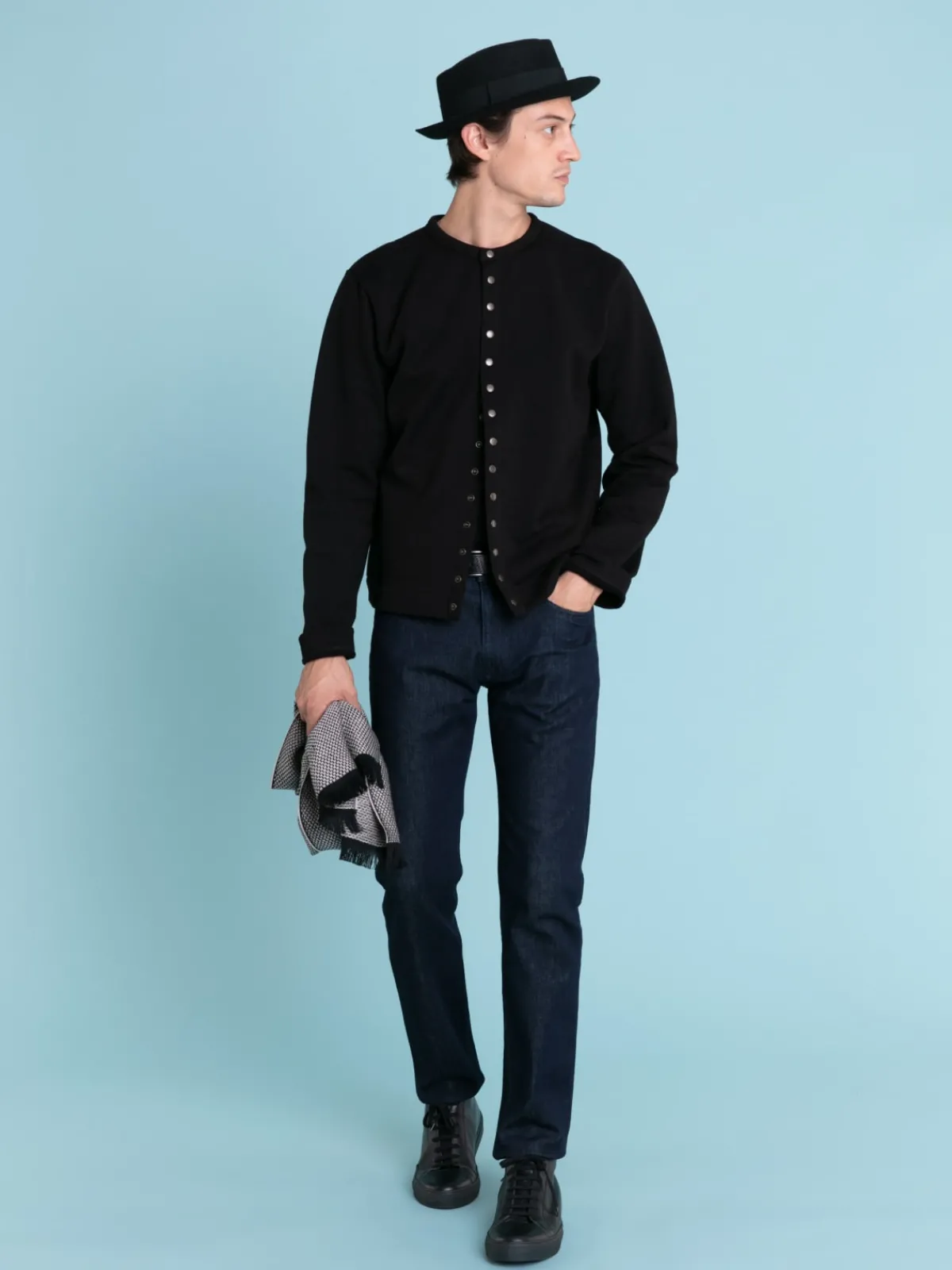 Black Bronze Snap Cardigan<agnès b. Hot