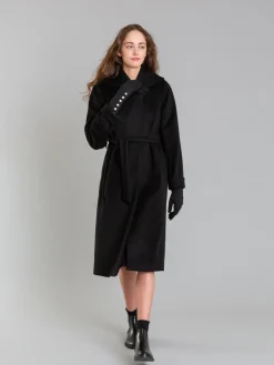 Black Cashmere Long Coat<agnès b. Best Sale