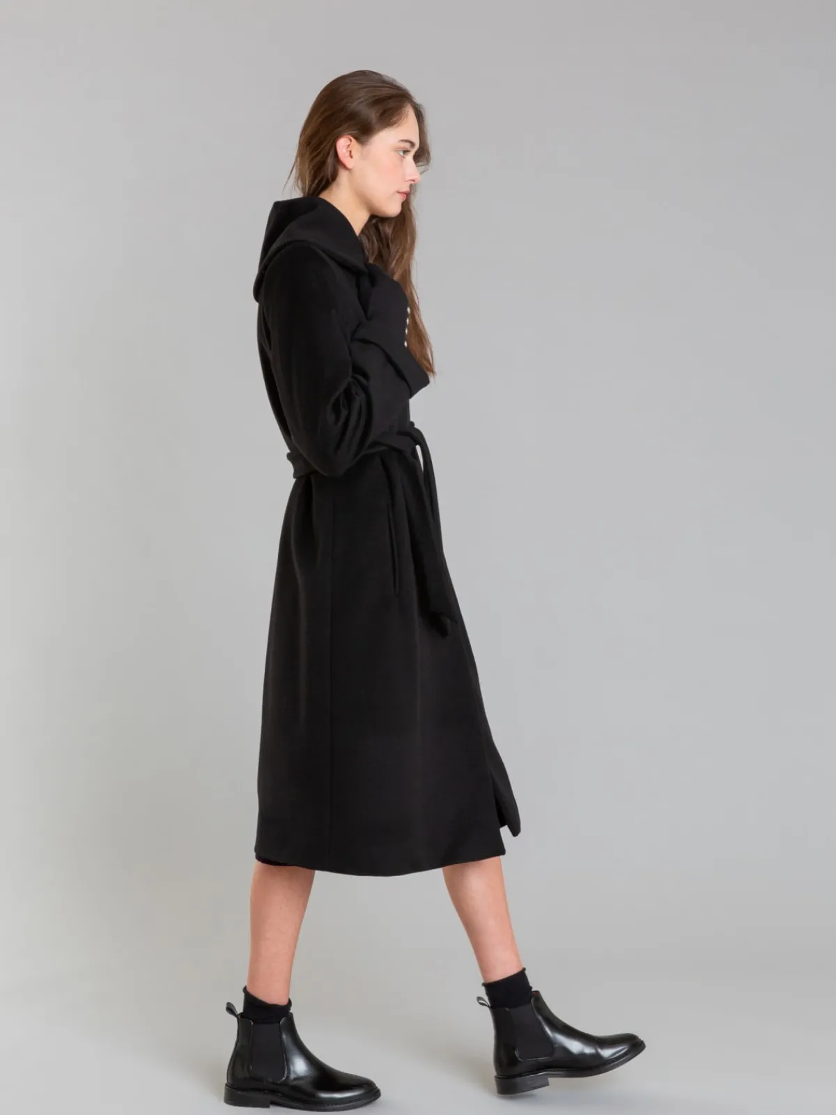 Black Cashmere Long Coat<agnès b. Best Sale