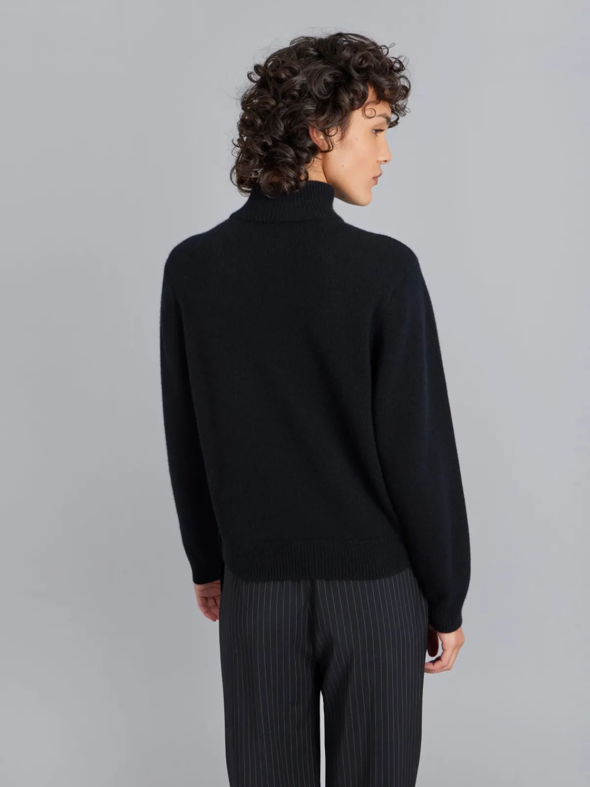 Black Cashmere Trucker Sweater<agnès b. Flash Sale