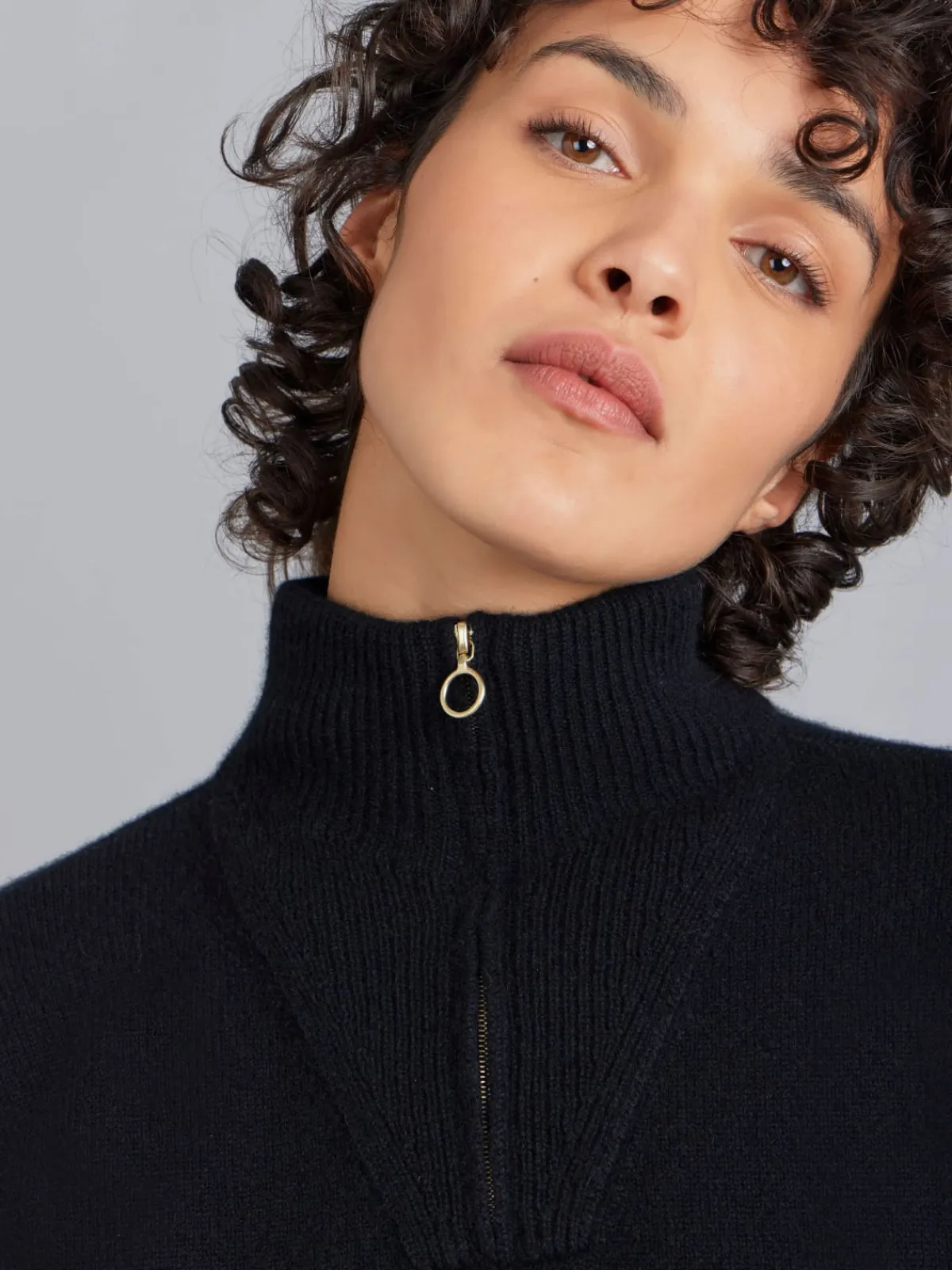 Black Cashmere Trucker Sweater<agnès b. Flash Sale