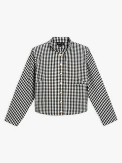 Black Check Print Shirt Jacket<agnès b. Cheap