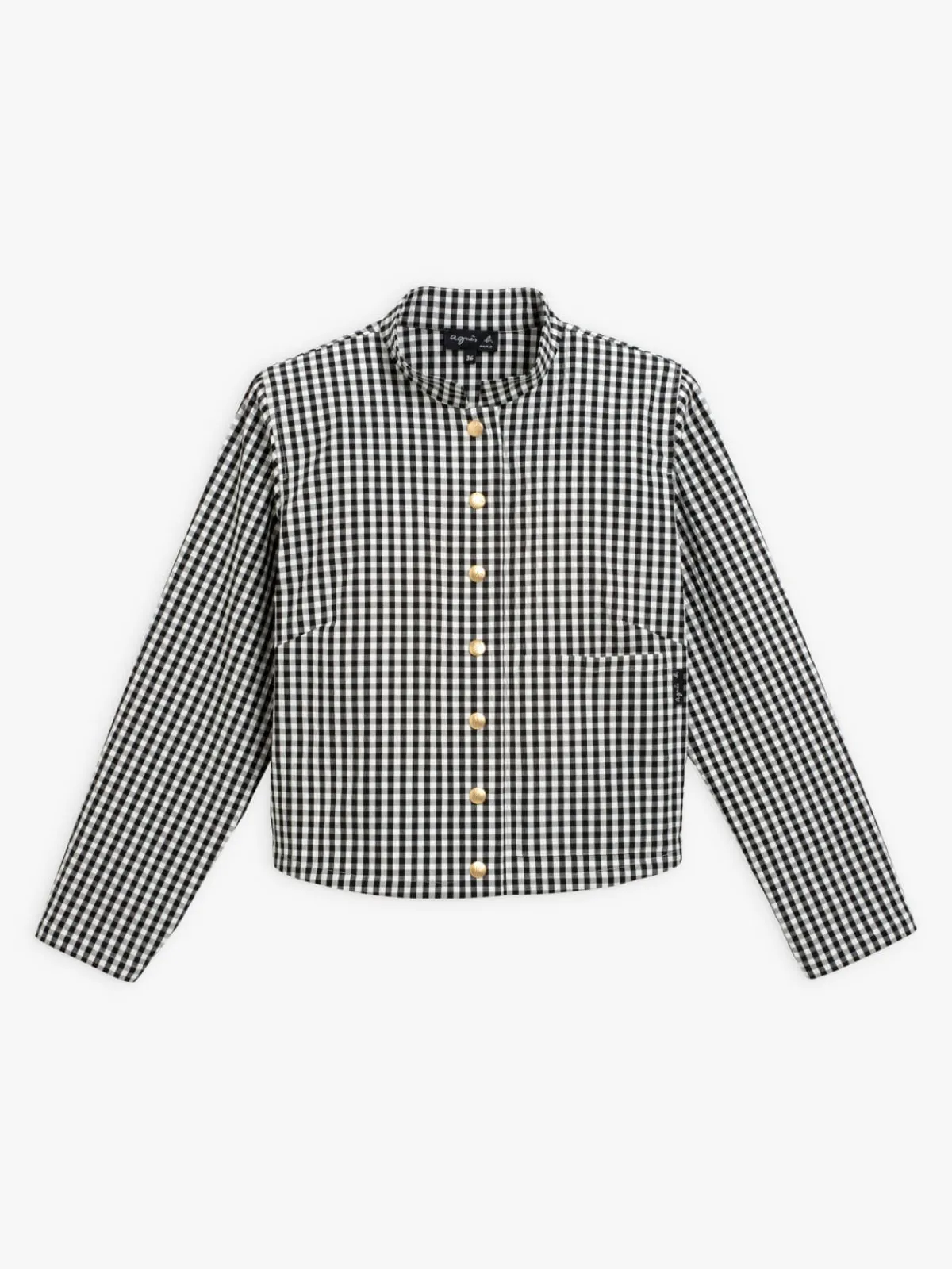 Black Check Print Shirt Jacket<agnès b. Cheap