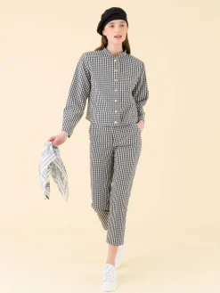 Black Check Print Shirt Jacket<agnès b. Cheap