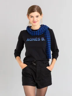 Black Christie T-shirt With "" Embroidery<agnès b. Discount