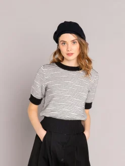Black Cotton Beret<agnès b. Clearance