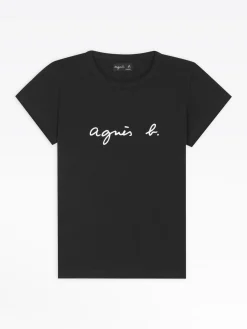 Black Cotton Brando "" Logo T-shirt<agnès b. Online