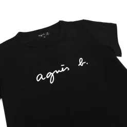 Black Cotton Brando "" Logo T-shirt<agnès b. Online