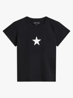 Black Cotton Brando Star T-shirt<agnès b. Shop