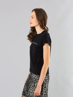 Black Cotton Brando T-shirt With 