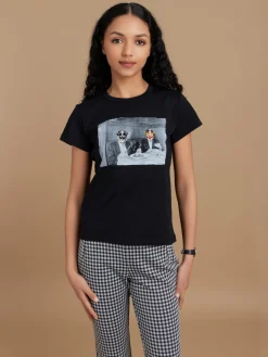 Black Cotton Brando T-shirt With Artist Jim Jarmusch<agnès b. New