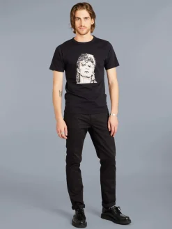 Black Cotton Brando T-shirt With Artist Rafael Gray<agnès b. Cheap