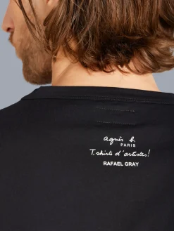 Black Cotton Brando T-shirt With Artist Rafael Gray<agnès b. Cheap