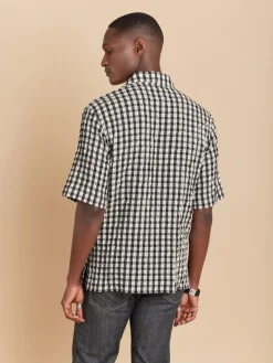 Black Cotton Checked Magnum Shirt<agnès b. Outlet