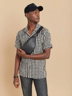 Black Cotton Checked Magnum Shirt<agnès b. Outlet