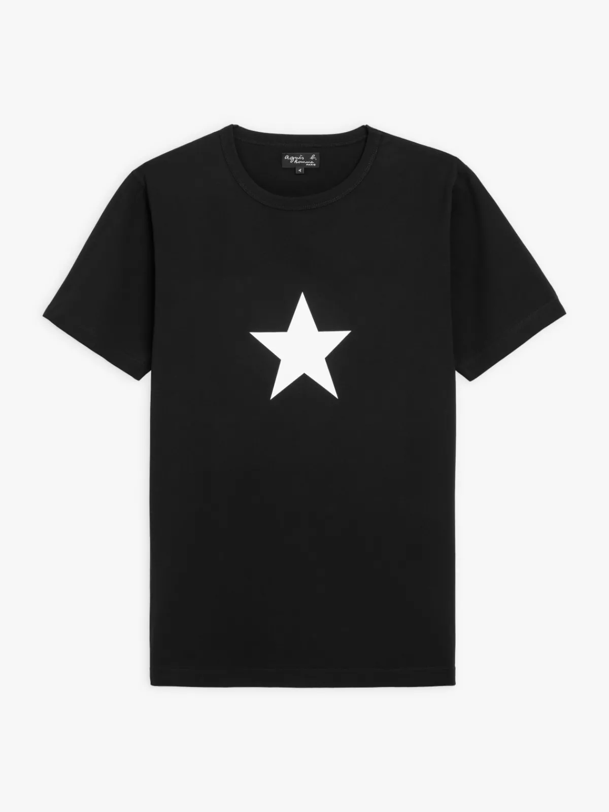 Black Cotton Coulos Star T-shirt<agnès b. Outlet