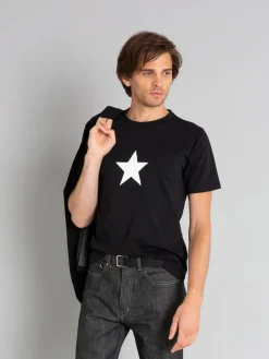 Black Cotton Coulos Star T-shirt<agnès b. Outlet