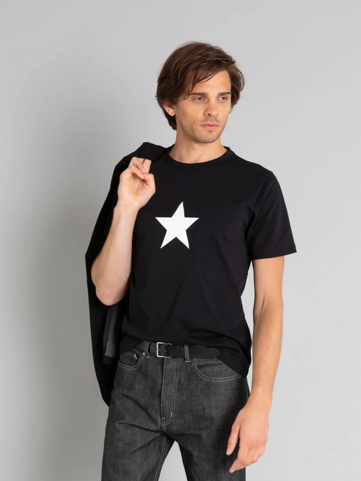 Black Cotton Coulos Star T-shirt<agnès b. Outlet