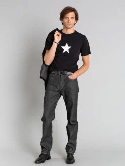 Black Cotton Coulos Star T-shirt<agnès b. Outlet