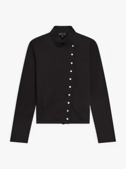 Black Cotton Fleece Fifre Snap Jacket<agnès b. Online