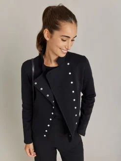 Black Cotton Fleece Fifre Snap Jacket<agnès b. Online