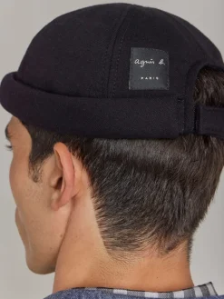 Black Cotton Fleece Jonathan Beanie<agnès b. Discount