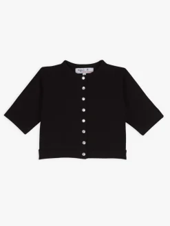 Black Cotton Fleece Snap Cardigan<agnès b. Hot
