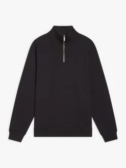 Black Cotton Fleece Zip Sweatshirt<agnès b. Hot
