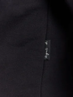 Black Cotton Fleece Zip Sweatshirt<agnès b. Hot