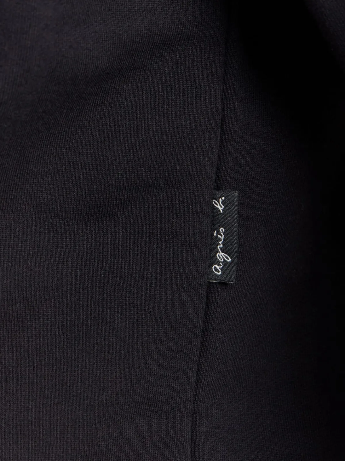 Black Cotton Fleece Zip Sweatshirt<agnès b. Hot