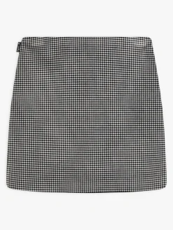 Black Cotton Gingham Erin Skirt<agnès b. Fashion
