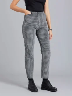 Black Cotton Gingham Print Elvy Pants<agnès b. Cheap