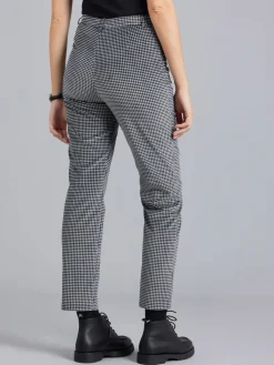 Black Cotton Gingham Print Elvy Pants<agnès b. Cheap