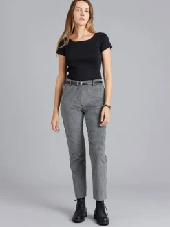 Black Cotton Gingham Print Elvy Pants<agnès b. Cheap