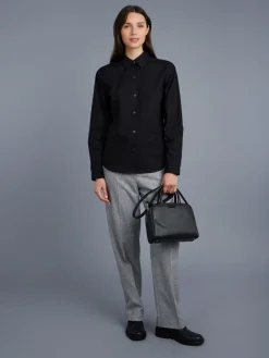 Black Cotton Jasmine Shirt<agnès b. Hot