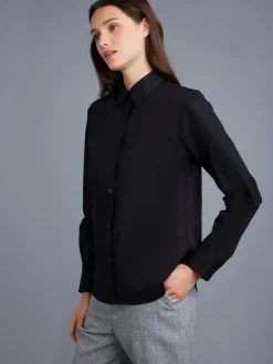 Black Cotton Jasmine Shirt<agnès b. Hot